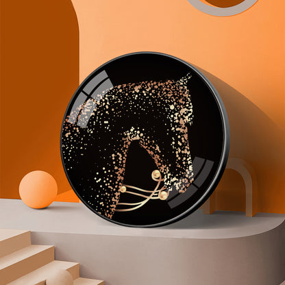 Golden Gallop Premium Acrylic Round Wall Art