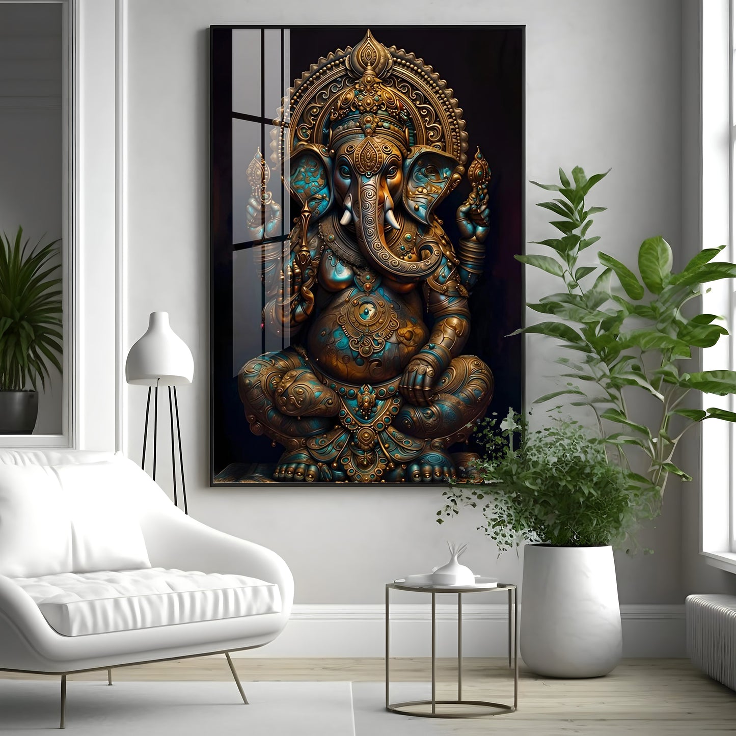 Lord Ganesha Premium Acrylic Vertical Wall Art