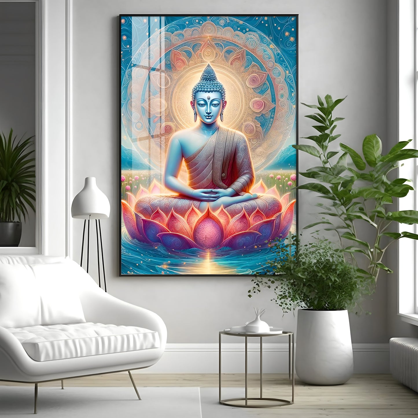 Dharvika buddha Premium Acrylic Vertical Wall Art