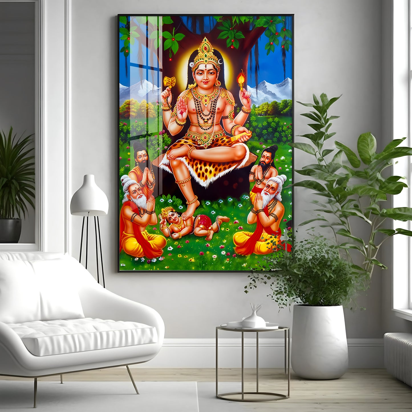 Lord Dakshinamurthy Premium Acrylic Vertical Wall Art