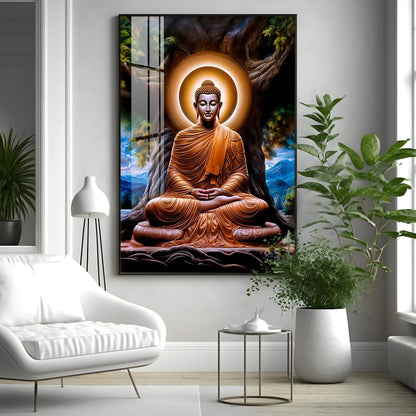 Masstone Buddha Premium Acrylic Vertical Wall Art