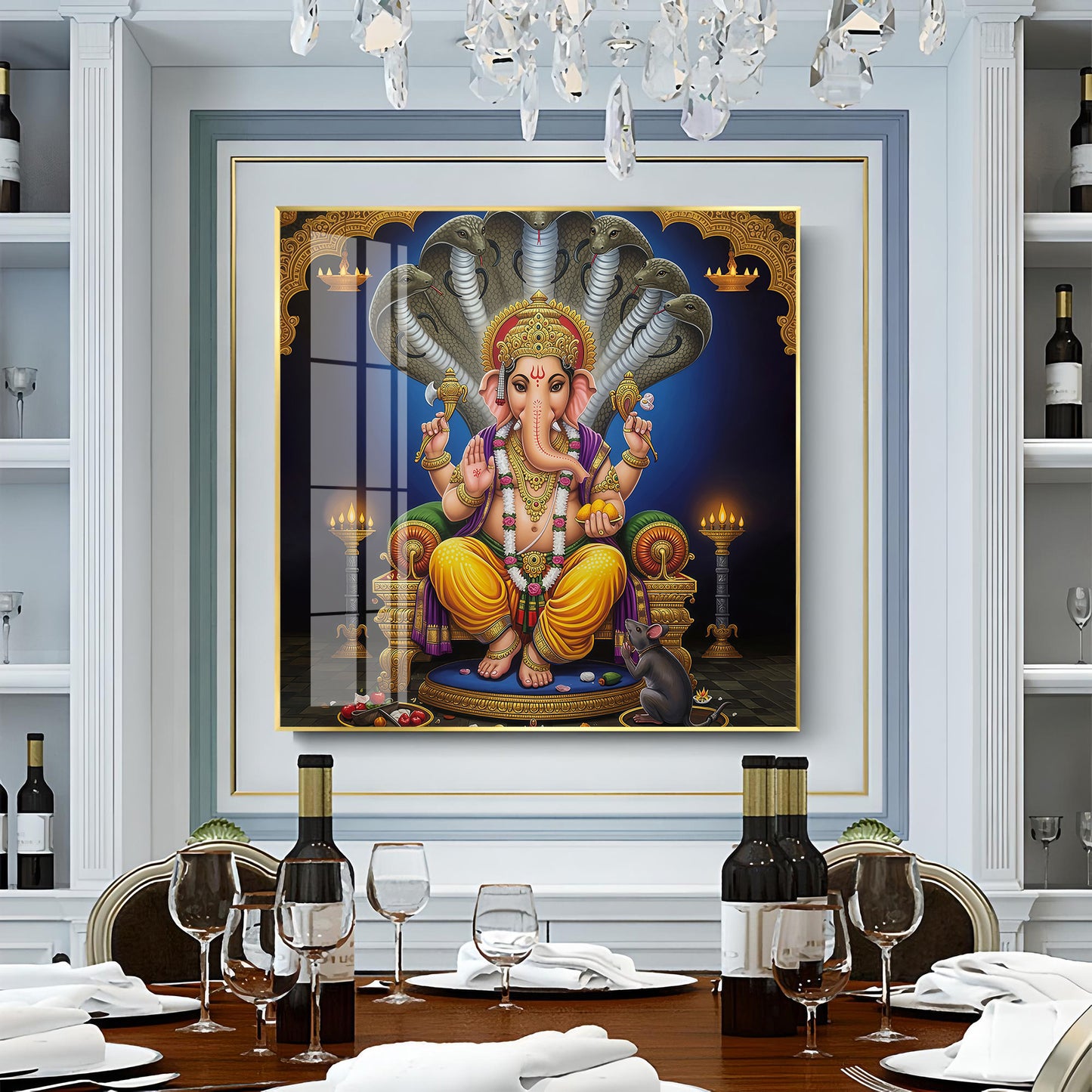 Jai Ganesha Ji Premium Acrylic Square Wall Art