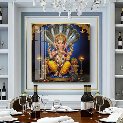 Jai Ganesha Ji Premium Acrylic Square Wall Art