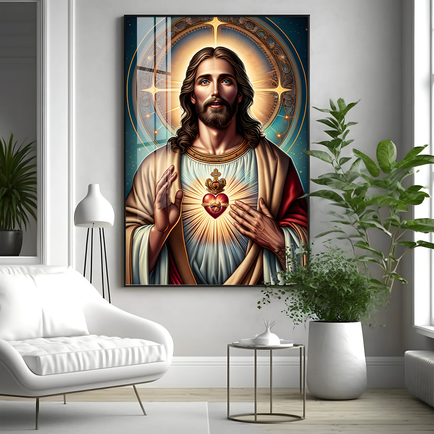 Christ's Heart Masterpiece Premium Acrylic Vertical Wall Art