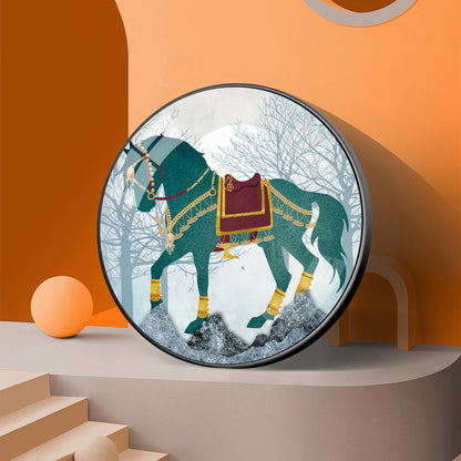 Horse Haven Premium Acrylic Round Wall Art