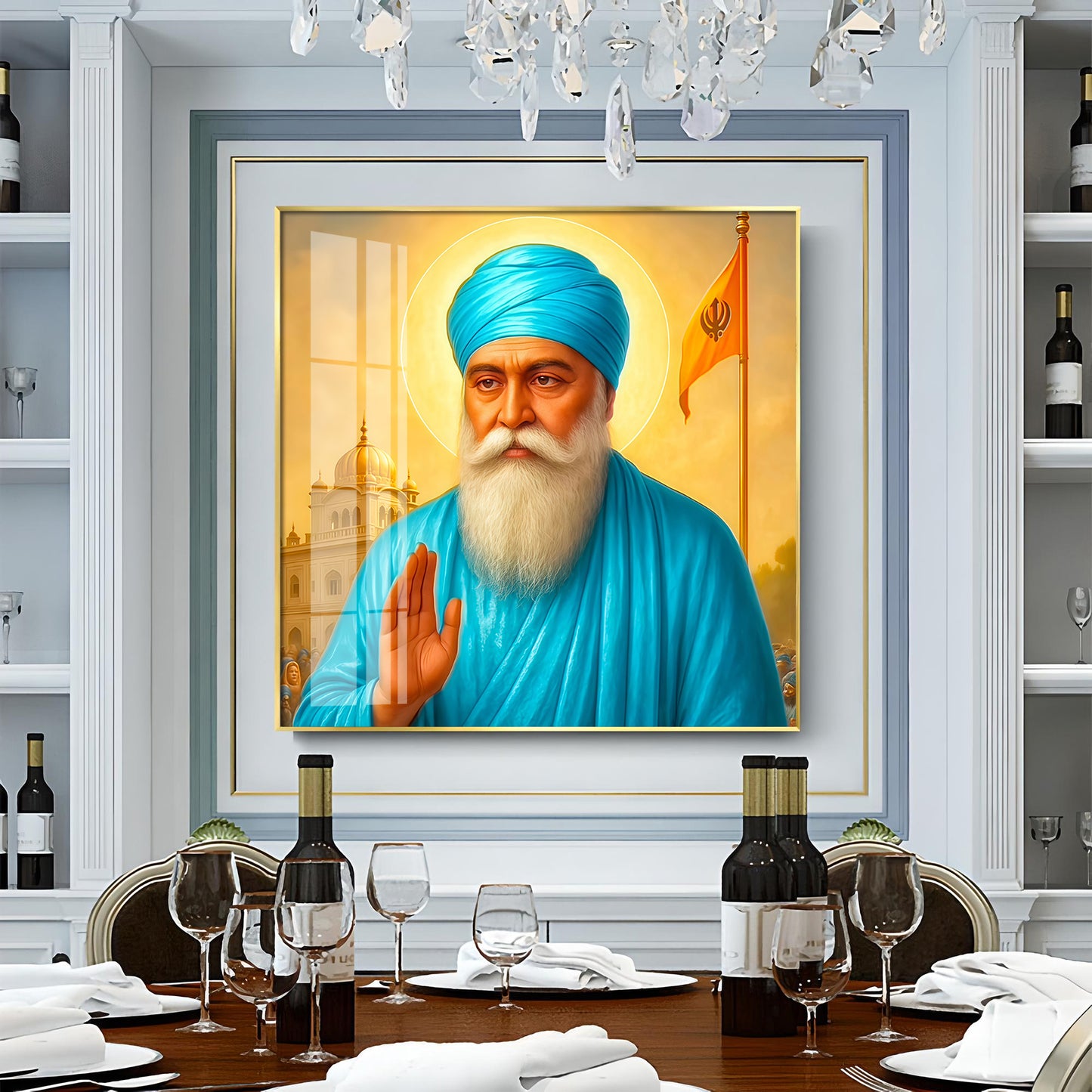 Blessing By Guru Nank Ji Premium Acrylic Square Wall Art