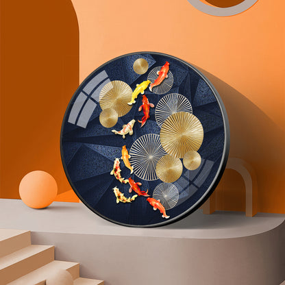Goldfish Emblem Premium Acrylic Round Wall Art