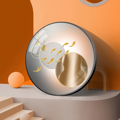 Circle of Fins Premium Acrylic Round Wall Art