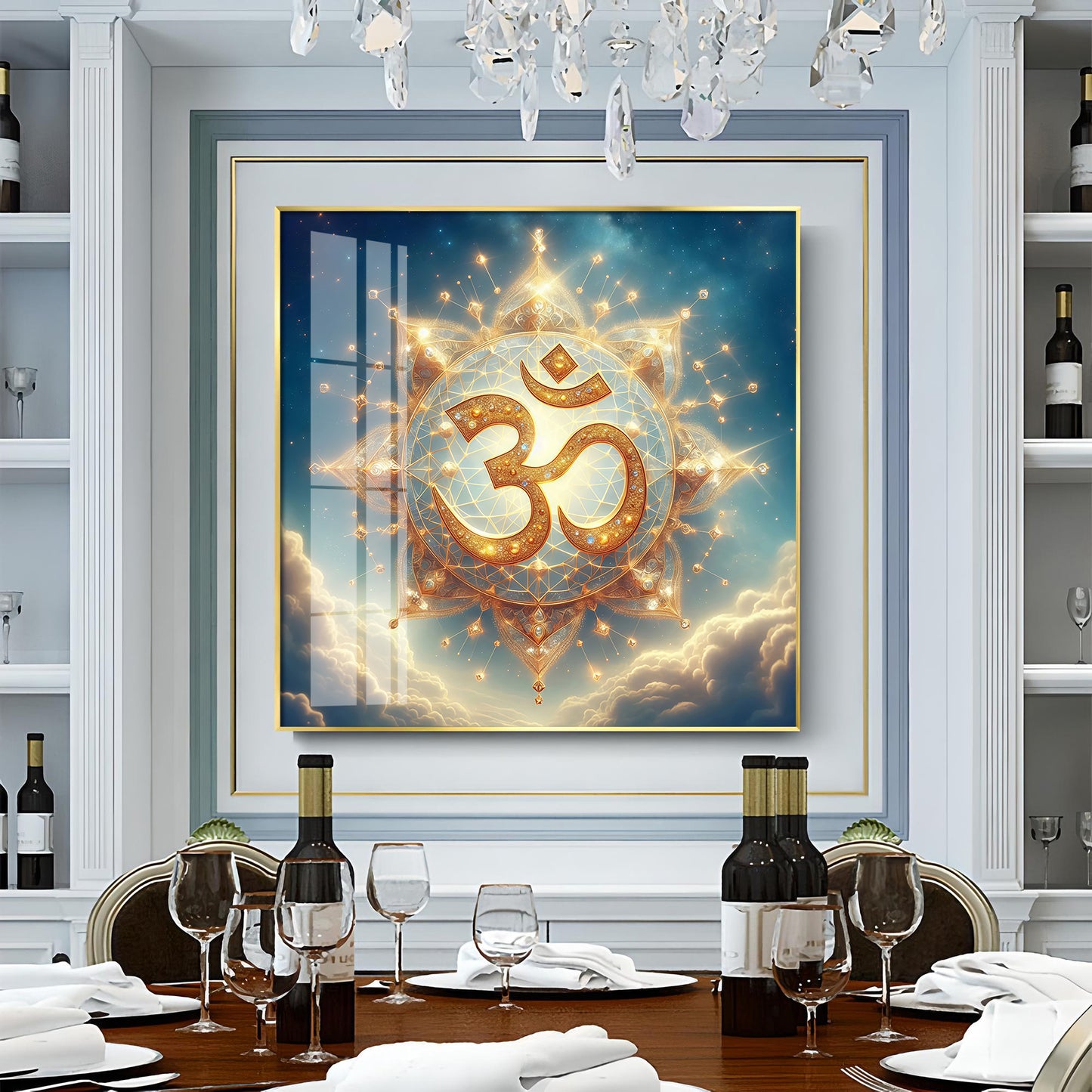 Divine Ohm Symbol Premium Acrylic Square Wall Art