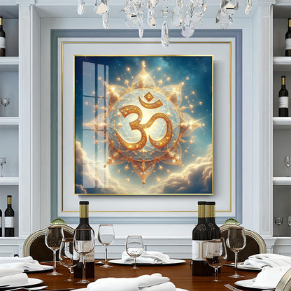 Divine Ohm Symbol Premium Acrylic Square Wall Art