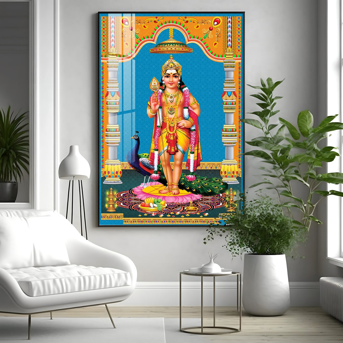 God Murugan Kartikeya Premium Acrylic Vertical Wall Art