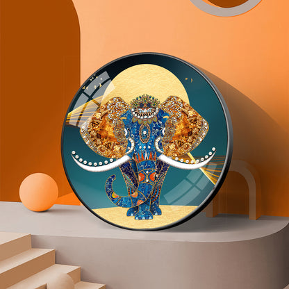 Elephant Mural Premium Acrylic Round Wall Art