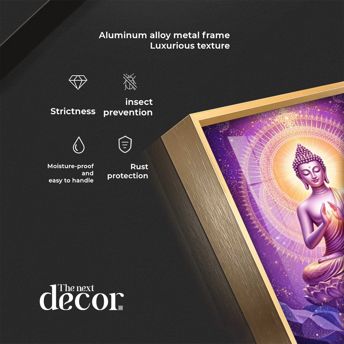 Buddha In Purple Harmony Premium Acrylic Vertical Wall Art