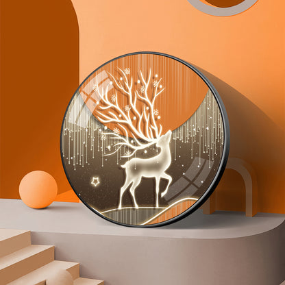 Luminious Deer Premium Acrylic Round Wall Art