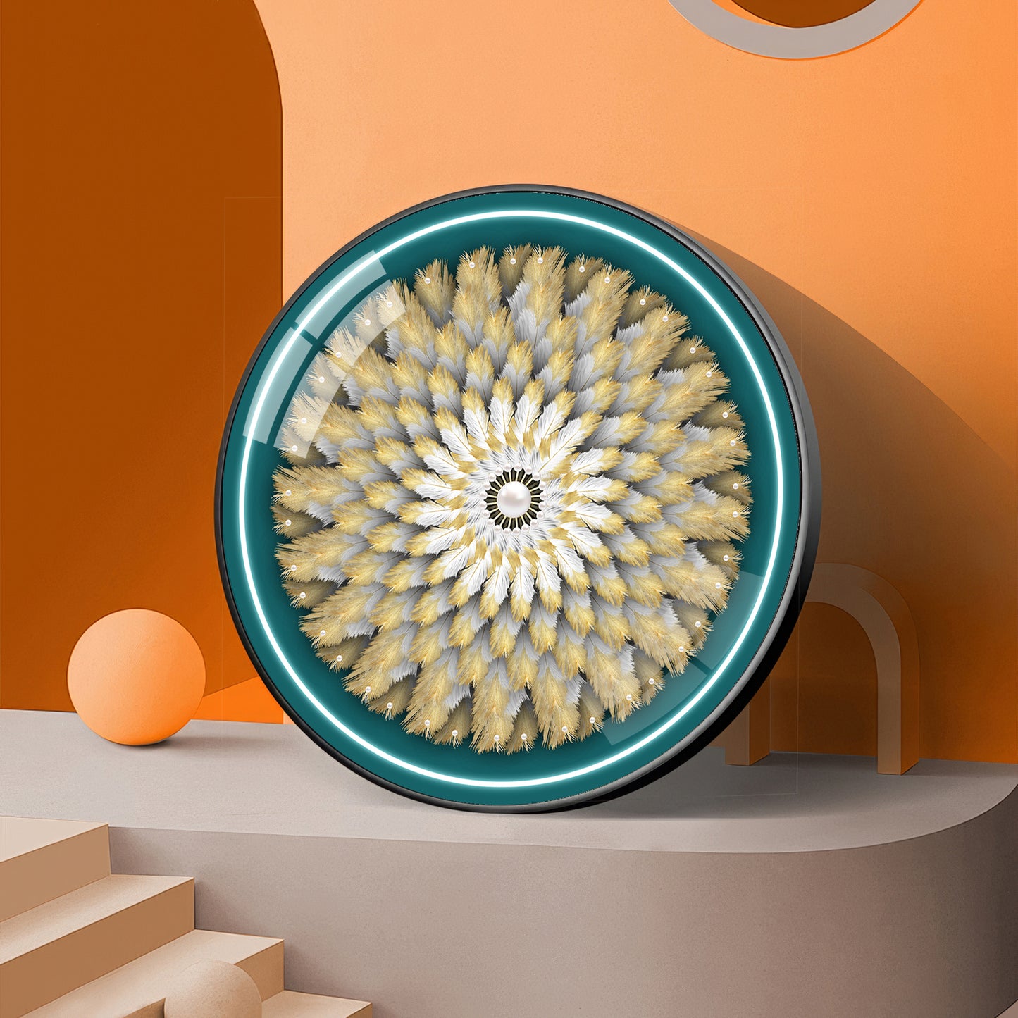 Majestic Whirl Premium Acrylic Round Wall Art