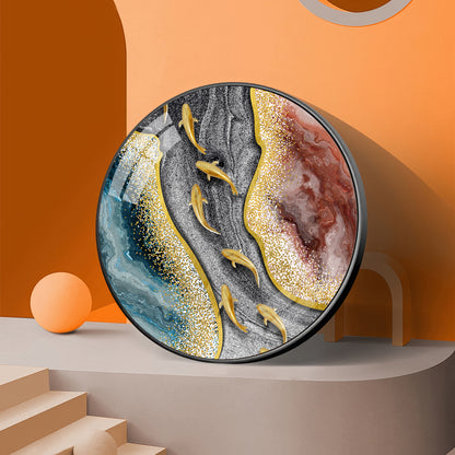 Oceanic Embrace Premium Acrylic Round Wall Art