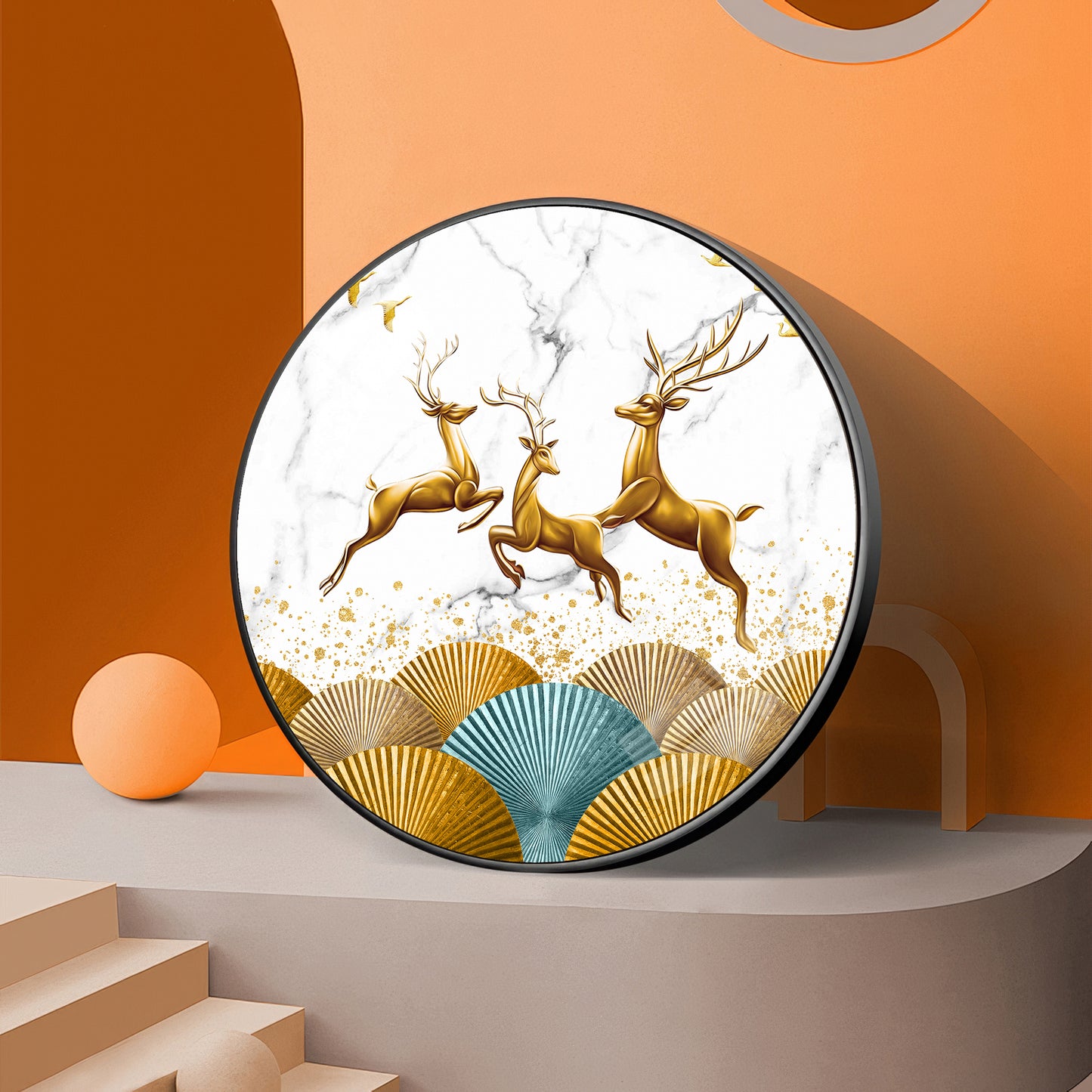 Enchanted Deer Premium Acrylic Round Wall Art