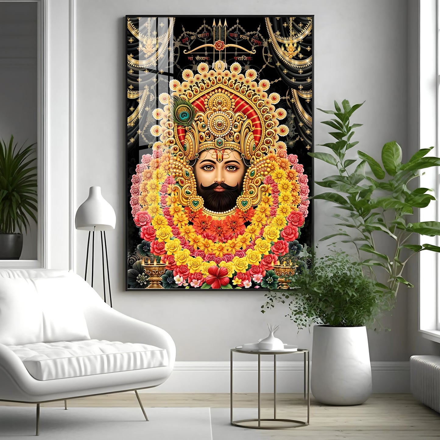 Majestic Shyam Baba Premium Acrylic Vertical Wall Art