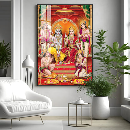 Shri Ram Darbar Premium Acrylic Vertical Wall Art