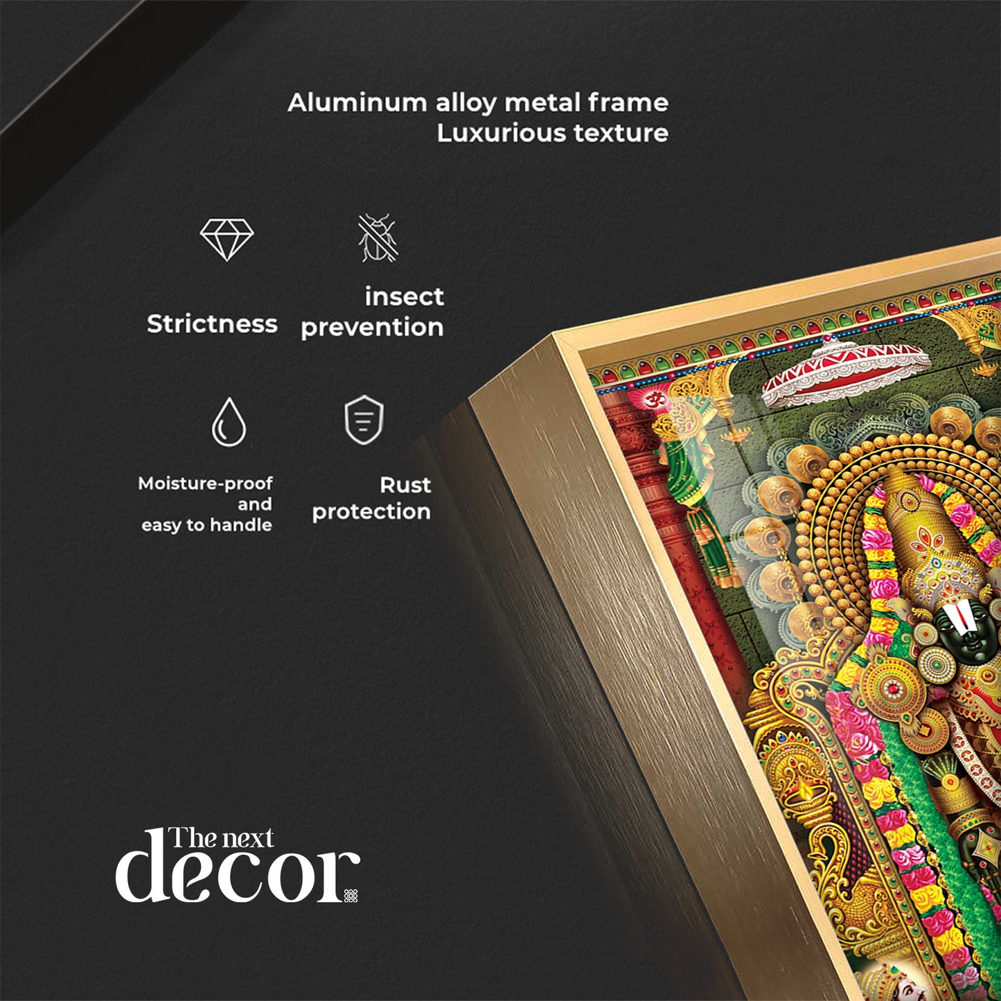 Lord Venkateswara With Lakshmi Ji Premium Acrylic Vertical Wall Art