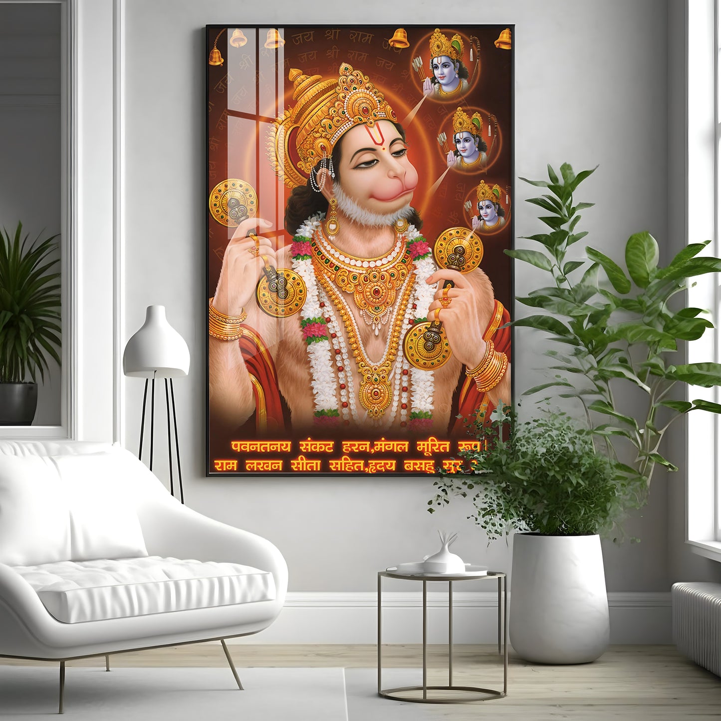 Wisdom of Hanuman Premium Vertical Acrylic Wall Art