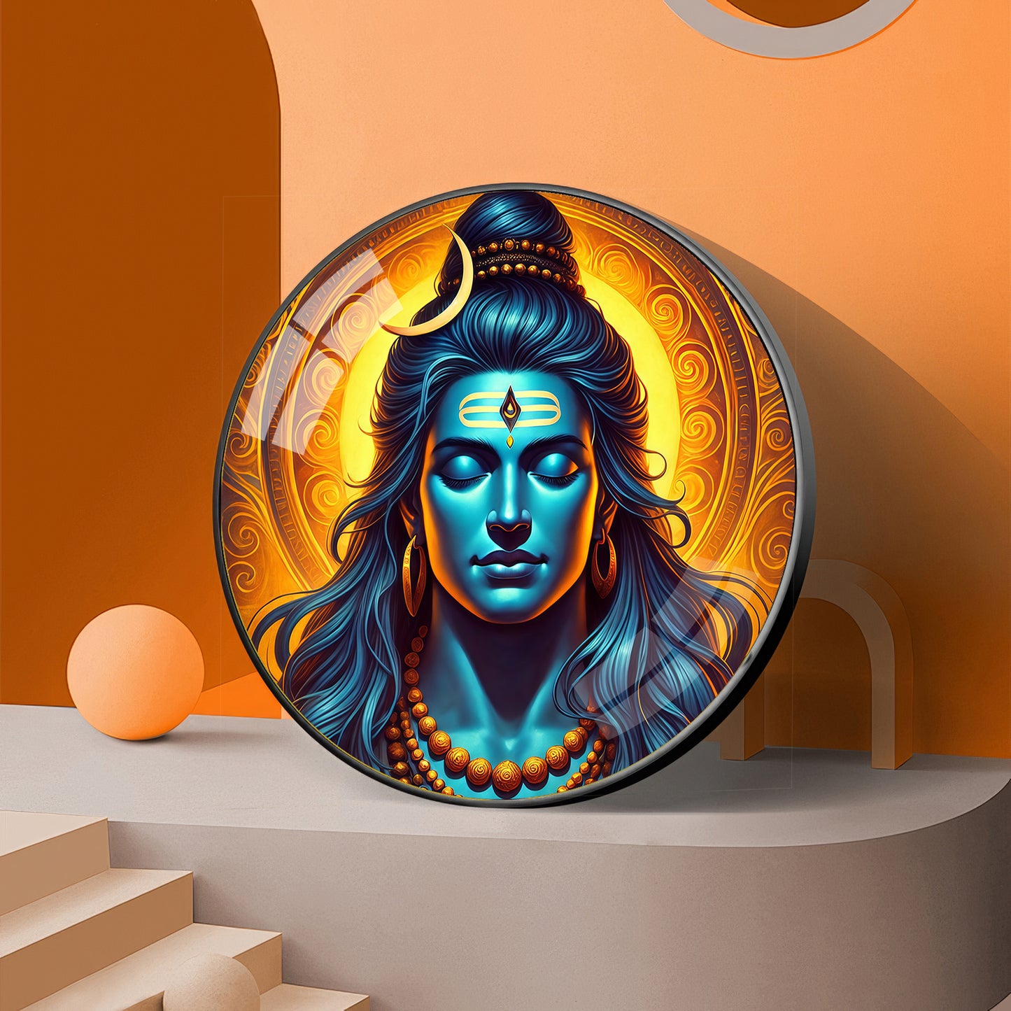 Supreme Soul Shiva Premium Acrylic Round Wall Art