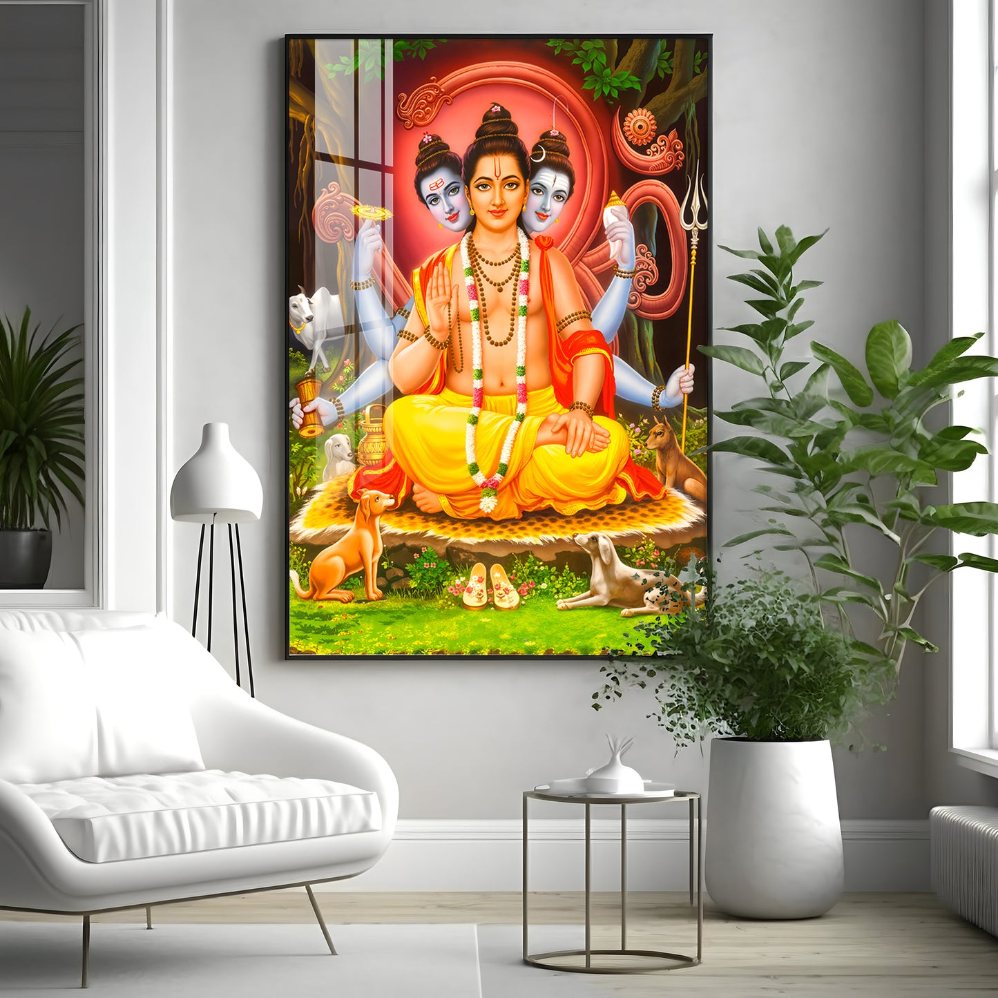 Lord Dattatreya Premium Acrylic Vertical Wall Art