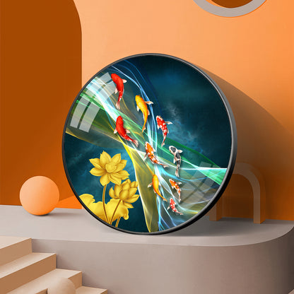 Aquatic Harmony Premium Acrylic Round Wall Art