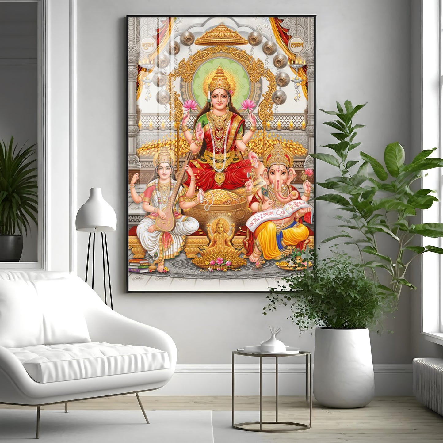 Goddess Laxmi Ji Radiant Premium Acrylic Vertical Wall Art