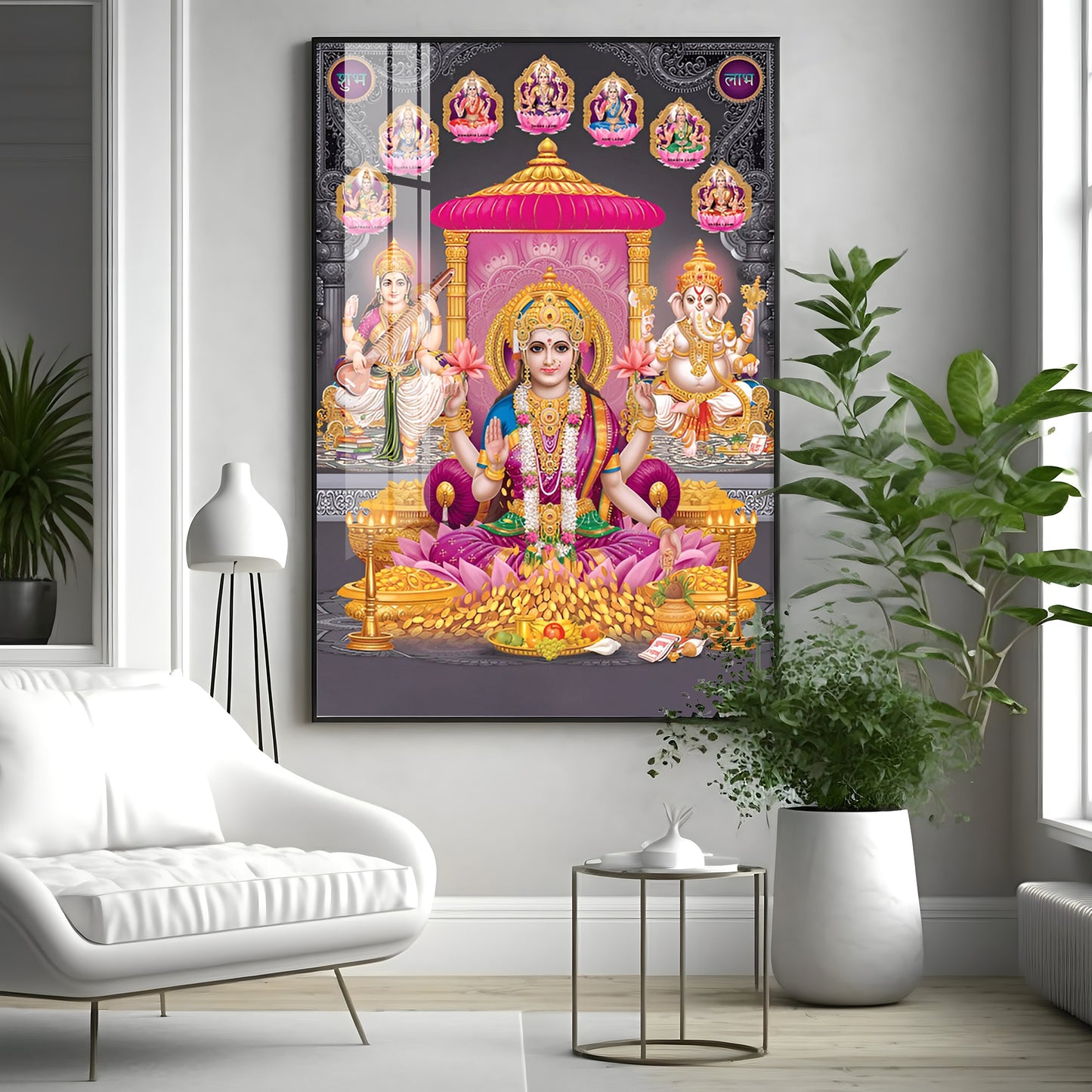 Goddess Laxmi Ji Virtues Premium Acrylic Vertical Wall Art