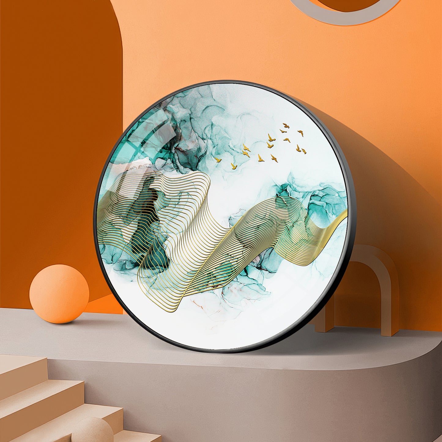 Gilded Vision Premium Acrylic Round Wall Art