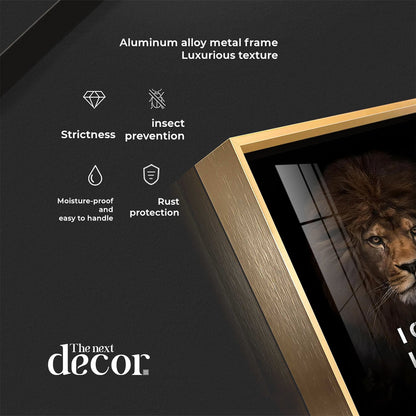 Be Like a Lion Premium Acrylic Vertical Wall Art - 30X16 inches / Gold
