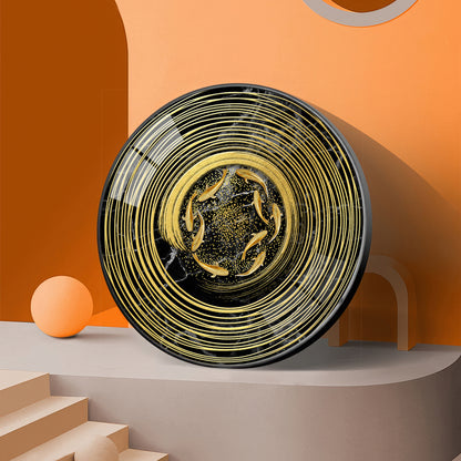 Koi In Spiral Premium Acrylic Round Wall Art