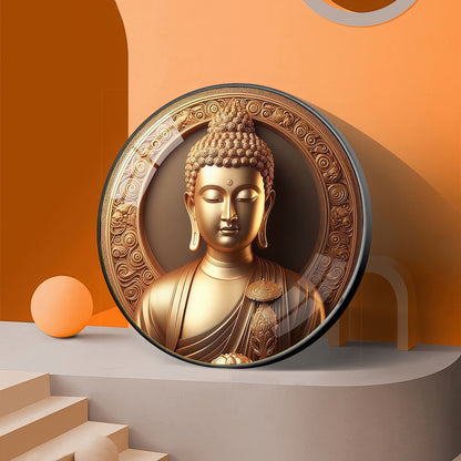 Blessings Of Buddha Premium Acrylic Round Wall Art