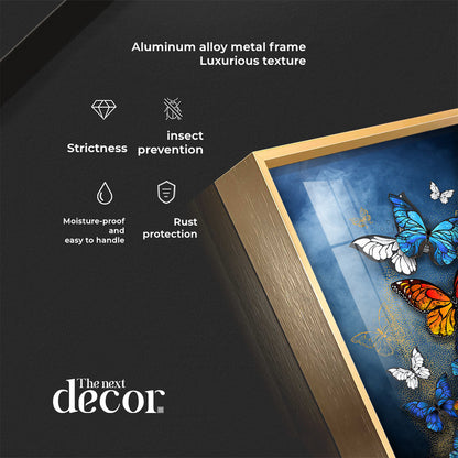 Colorful Butterflies Luxury Crystal Wall Art