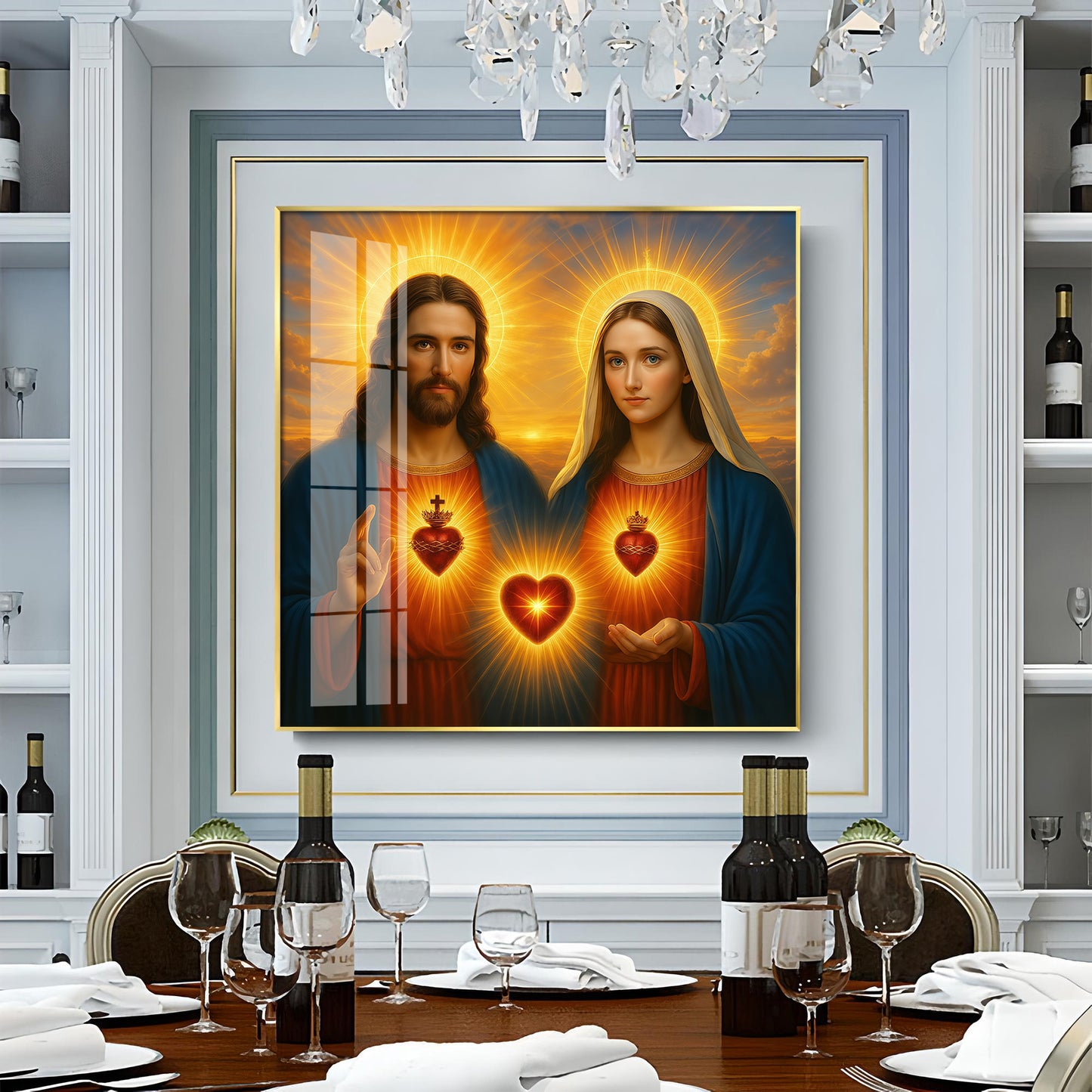 Most Sacred Heart of Jesus Premium Acrylic Square Wall Art