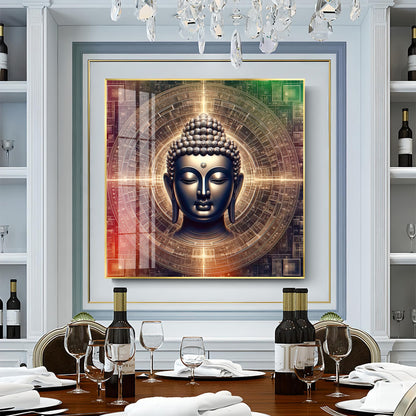Divine and Peaceful Buddha Premium Acrylic Square Wall Art