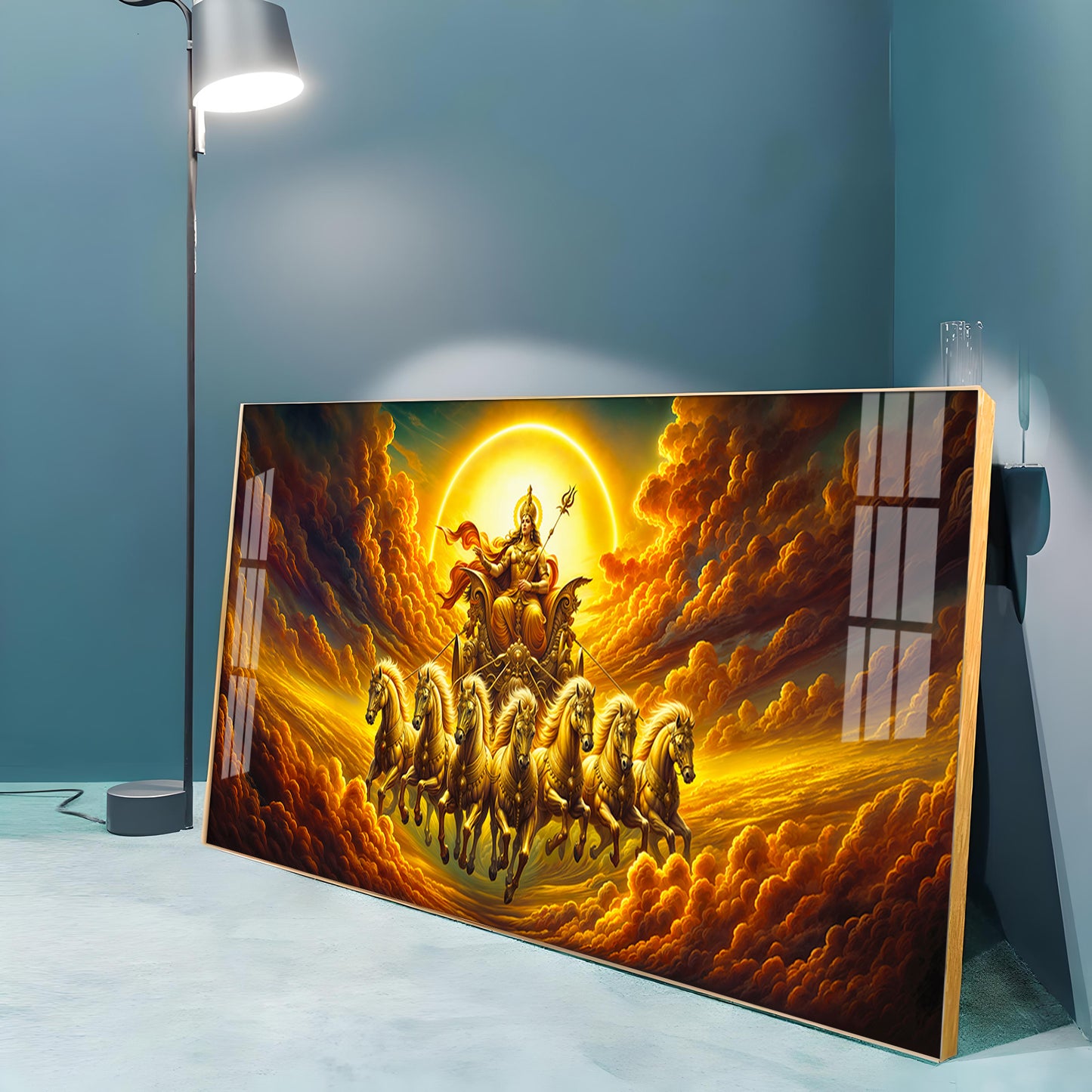 Surya Bhagwan Premium Acrylic Horizontal Wall Art