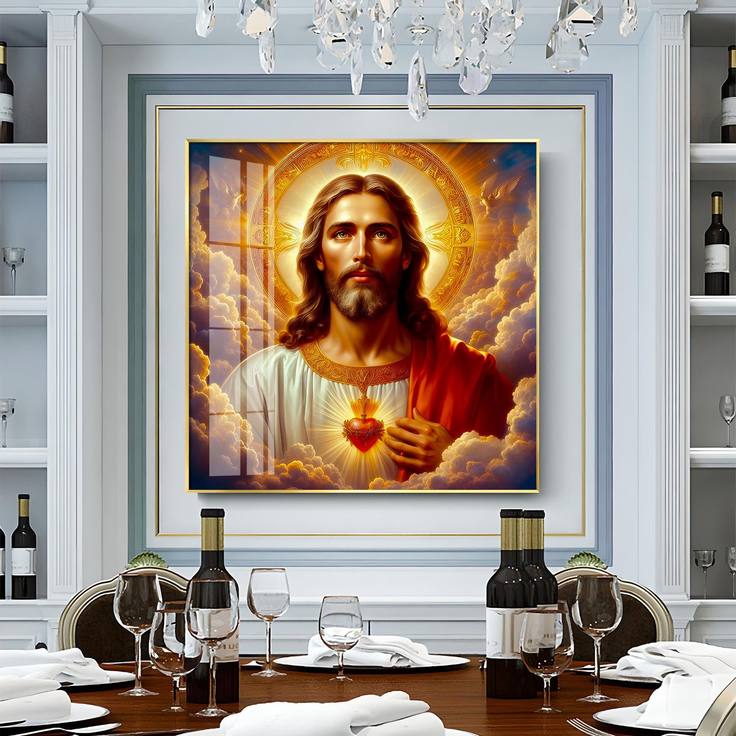 Holy Jesus Premium Acrylic Square Wall Art