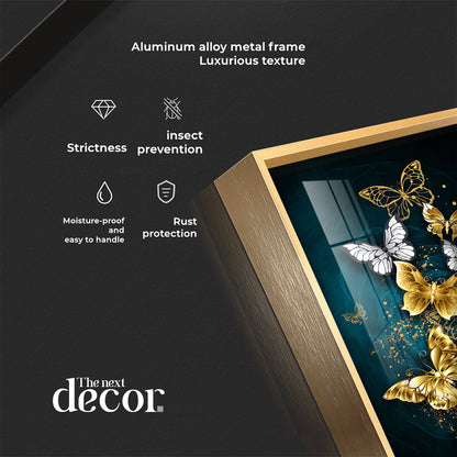 Golden & Silver Butterflies Luxury Crystal Wall Art