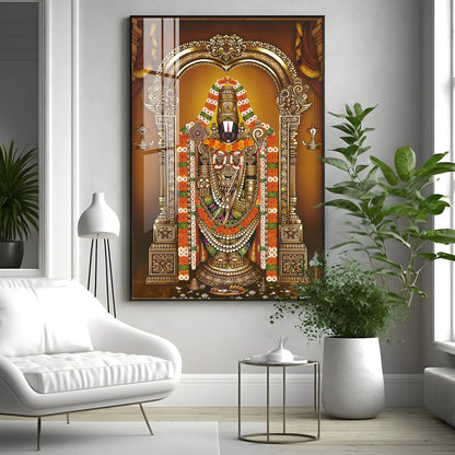 Majestic Lord Tirupati Balaji Premium Vertical Acrylic Wall Art