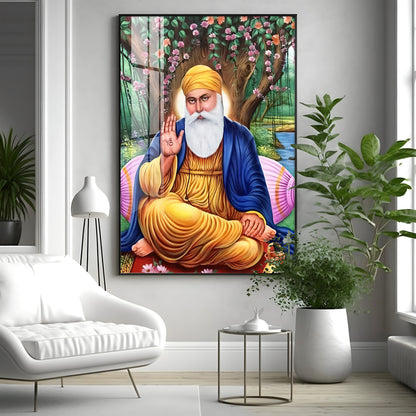 Meditative Guru Ji Premium Vertical Acrylic Wall Art