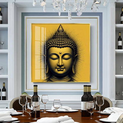 Lord Buddha Blessing Premium Acrylic Square Wall Art