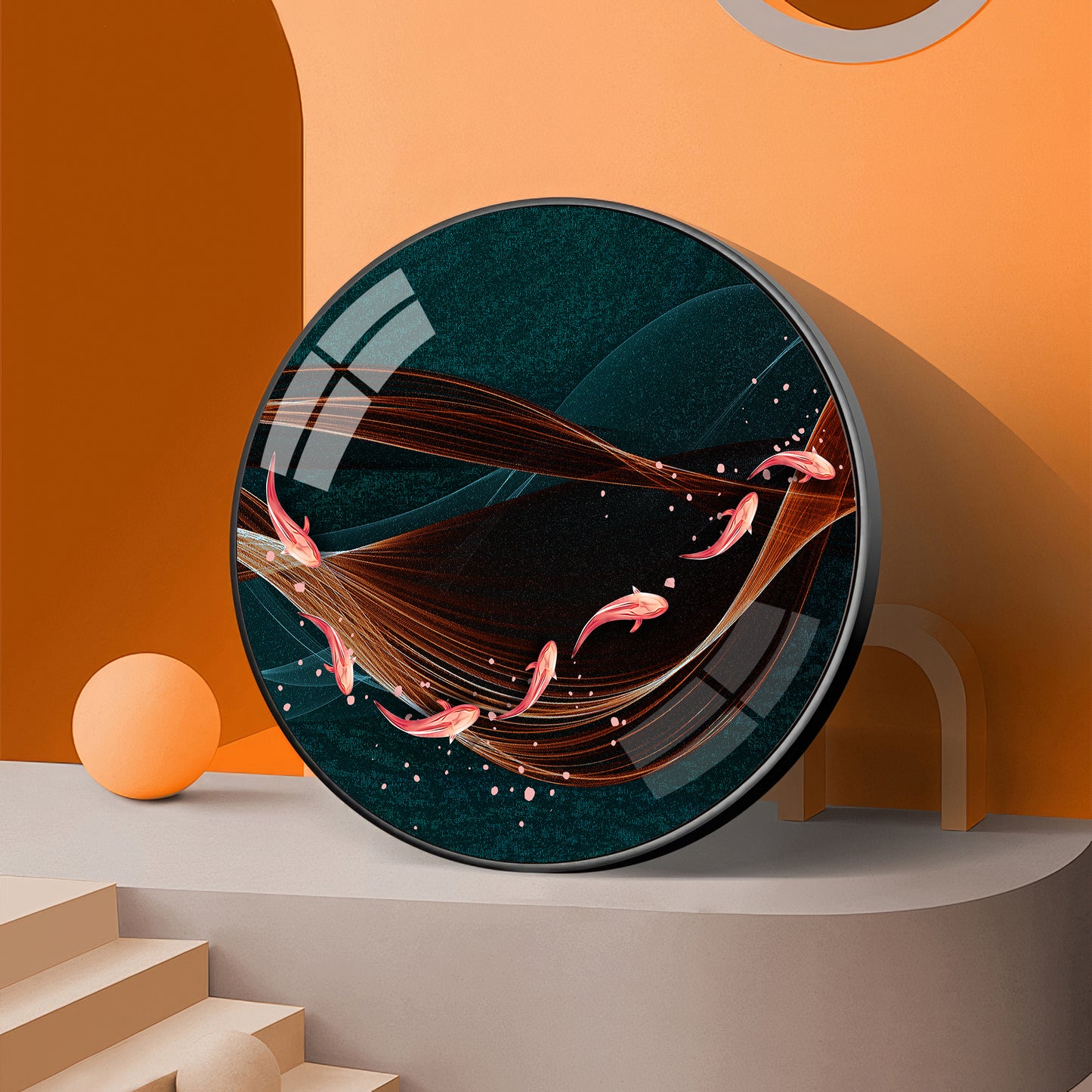 Wavebound Kio Fish Premium Acrylic Round Wall Art