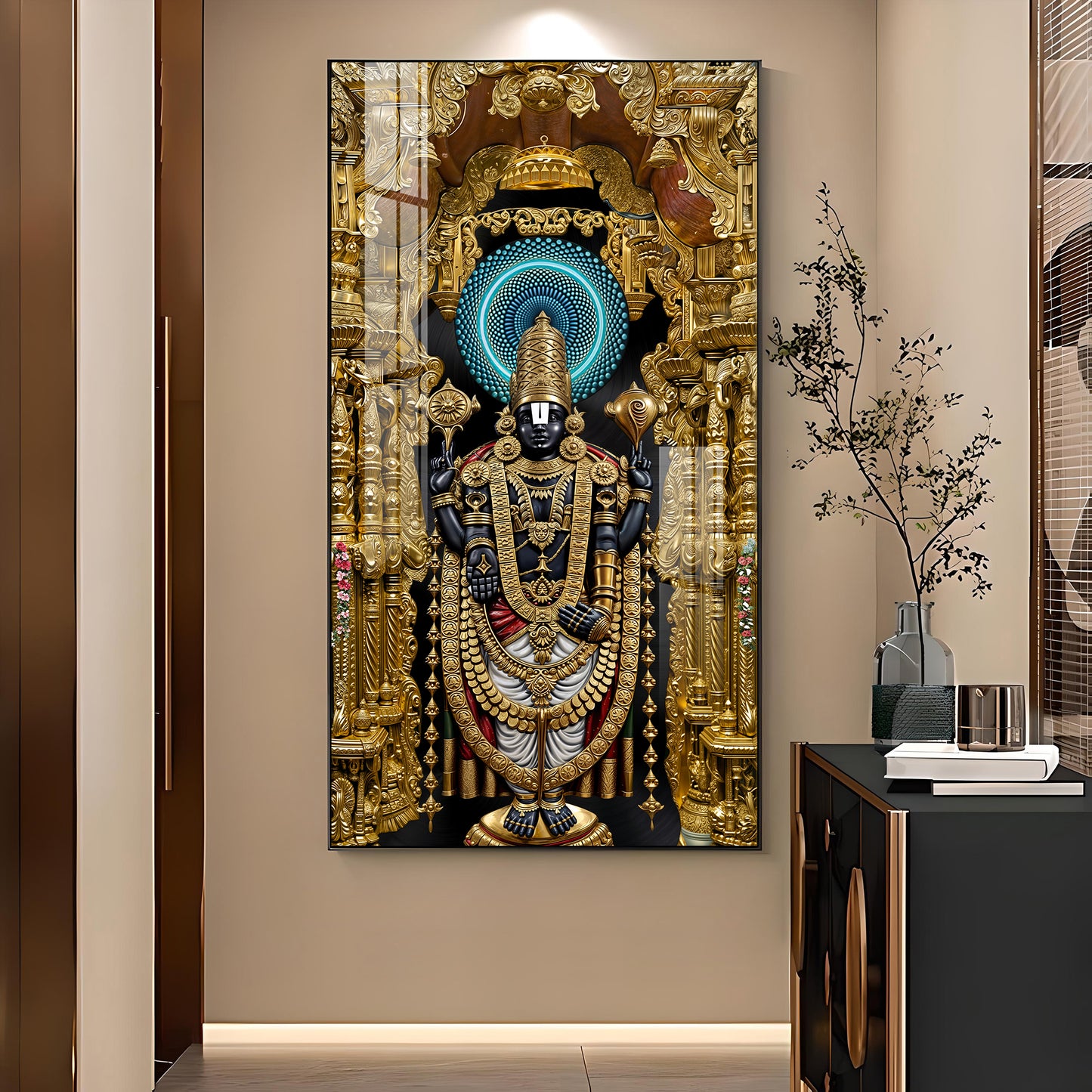 Shree Venkateswara Swamy Premium Acrylic Vertical Wall Art