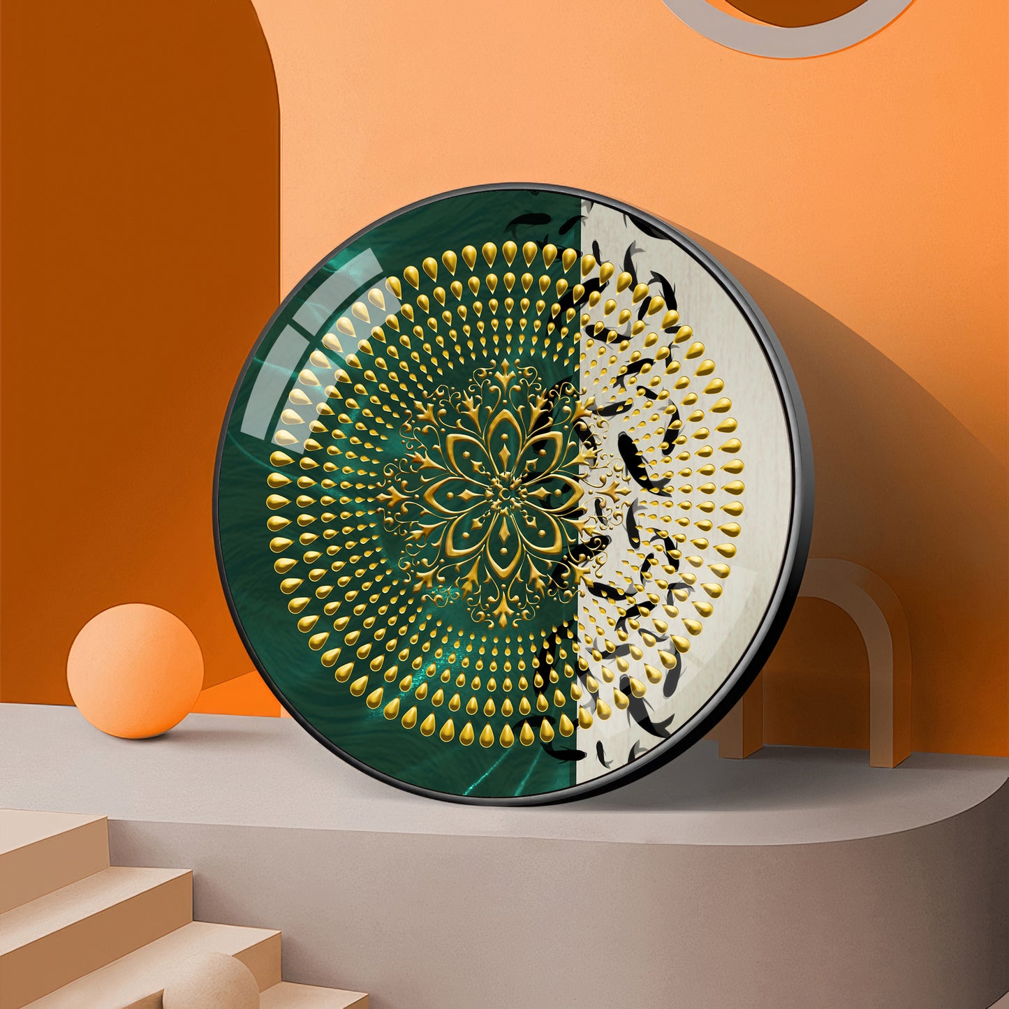 Golden Grove Premium Acrylic Round Wall Art