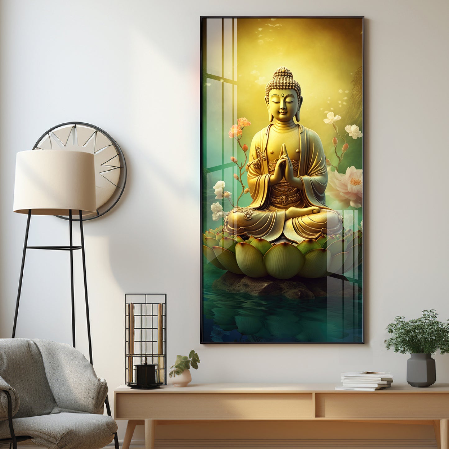 Peaceful Buddha Premium Acrylic Vertical Wall Art