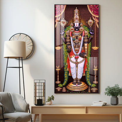 Lord Venkateswara Tirupati Balaji Premium Acrylic Vertical Wall Art