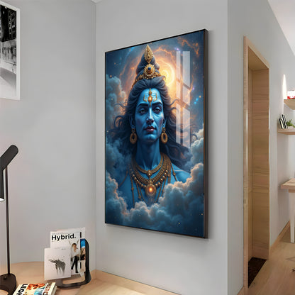 Lord Shiva Cloudscape Premium Acrylic Wall Art