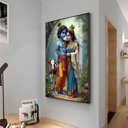 Krishna and Radha Togetherness Premium Acrylic Wall Art